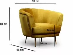 Nojatuoli Linento Furniture Daisy Armchair, Keltainen -Huonekalut myymälä LIFU859FTN1743 7