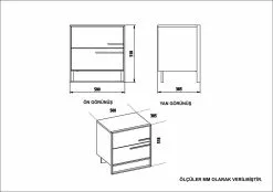 Yöpöytä Linento Furniture Polka, Eri Värejä -Huonekalut myymälä LIFU875ZNA3409 5