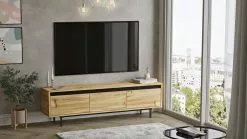 TV-taso Linento Furniture LV1, Puukuosi, Ruskea -Huonekalut myymälä LIFU921YRD1101 4