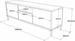 TV-taso Linento Furniture LV2, Kivikuosi, Hopeanharmaa -Huonekalut myymälä LIFU921YRD1104 7