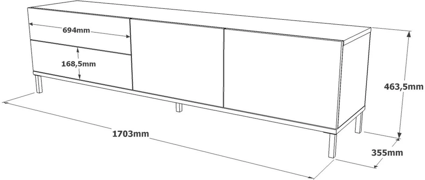 TV-taso Linento Furniture LV6, Kivikuosi, Harmaa 7 TV-taso Linento Furniture LV6, Kivikuosi, Harmaa - Image 7