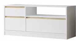 TV-taso Linento Furniture LV7, Valkoinen/ruskea