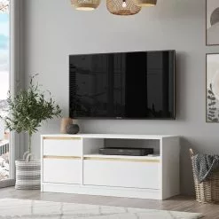 TV-taso Linento Furniture LV7, Valkoinen/ruskea 9 TV-taso Linento Furniture LV7, Valkoinen/ruskea -Huonekalut myymälä LIFU921YRD1113 3
