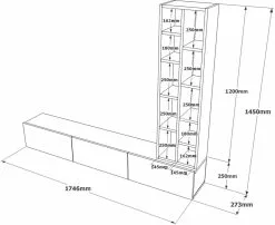 TV-taso Ja Seinähylly Linento Furniture LV9, Ruskea/valkoinen -Huonekalut myymälä LIFU921YRD1117 7