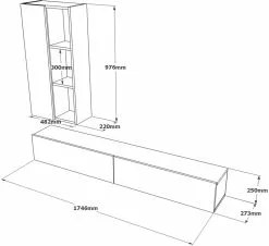 TV-taso Ja Seinähylly Linento Furniture LV10, Ruskea/valkoinen -Huonekalut myymälä LIFU921YRD1119 7