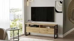 TV-taso Linento Furniture LV11, Puukuosi, Ruskea -Huonekalut myymälä LIFU921YRD1121 4