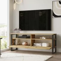 TV-taso Linento Furniture LV11, Puukuosi, Ruskea -Huonekalut myymälä LIFU921YRD1121 5