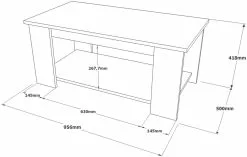 Sohvapöytä Linento Furniture LV15, Puukuosi, Ruskea/valkoinen -Huonekalut myymälä LIFU921YRD1129 6