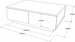 Sohvapöytä Linento Furniture LV17, Puukuosi, Ruskea/valkoinen -Huonekalut myymälä LIFU921YRD1133 7