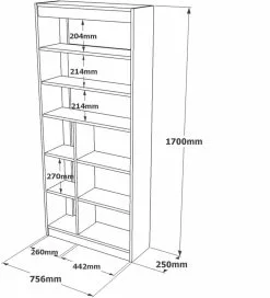 Kirjahylly Linento Furniture LV19, Eri Värejä -Huonekalut myymälä LIFU921YRD1137 6