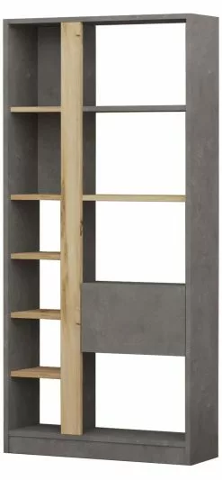 Kirjahylly Linento Furniture LV21, Tammi/hopeanharmaa