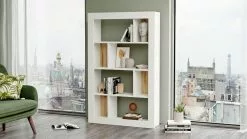 Kirjahylly Linento Furniture LV22, Valkoinen/ruskea -Huonekalut myymälä LIFU921YRD1143 4