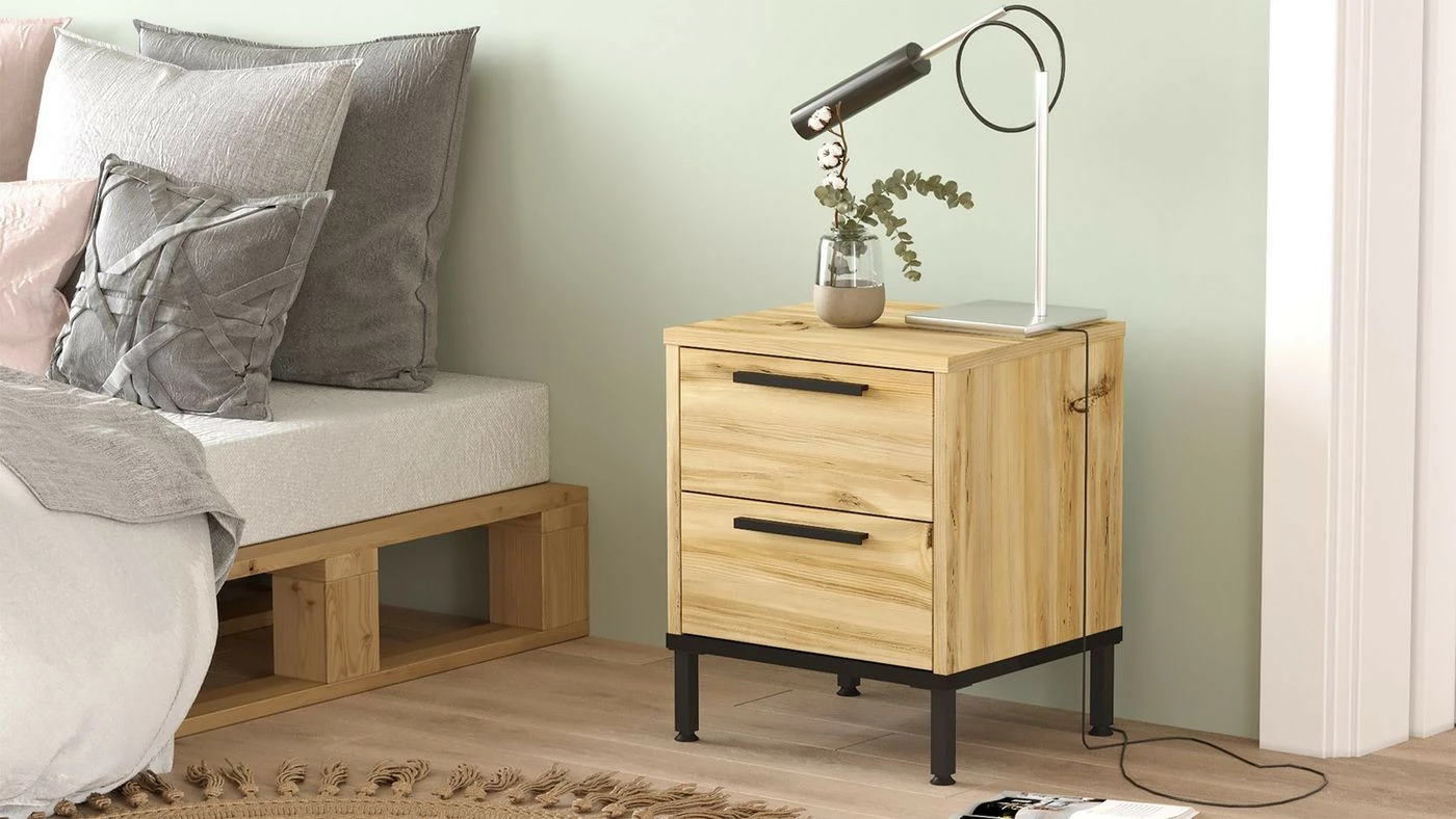 Yöpöytä Linento Furniture LV24, Puukuosi, Ruskea 5 Yöpöytä Linento Furniture LV24, Puukuosi, Ruskea - Image 5