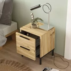 Yöpöytä Linento Furniture LV24, Puukuosi, Ruskea 13 Yöpöytä Linento Furniture LV24, Puukuosi, Ruskea -Huonekalut myymälä LIFU921YRD1148 6