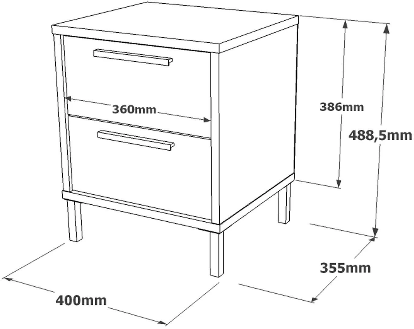 Yöpöytä Linento Furniture LV24, Puukuosi, Ruskea 8 Yöpöytä Linento Furniture LV24, Puukuosi, Ruskea - Image 8