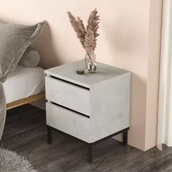 Yöpöytä Linento Furniture LV25, Kivikuosi, Hopeanharmaa 11 Yöpöytä Linento Furniture LV25, Kivikuosi, Hopeanharmaa -Huonekalut myymälä LIFU921YRD1149 4