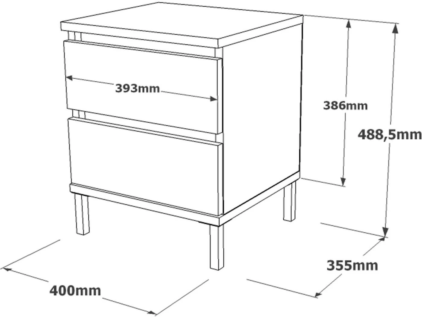 Yöpöytä Linento Furniture LV25, Kivikuosi, Hopeanharmaa 7 Yöpöytä Linento Furniture LV25, Kivikuosi, Hopeanharmaa - Image 7