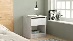 Yöpöytä Linento Furniture LV26, Hopeanharmaa -Huonekalut myymälä LIFU921YRD1151 5