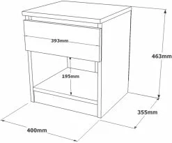 Yöpöytä Linento Furniture LV26, Hopeanharmaa -Huonekalut myymälä LIFU921YRD1151 8