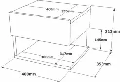 Yöpöytä Linento Furniture LV27, Hopeanharmaa -Huonekalut myymälä LIFU921YRD1153 3