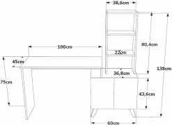 Työpöytä Ja Hylly Linento Furniture CT1, Eri Värejä -Huonekalut myymälä LIFU956LCS1107 7