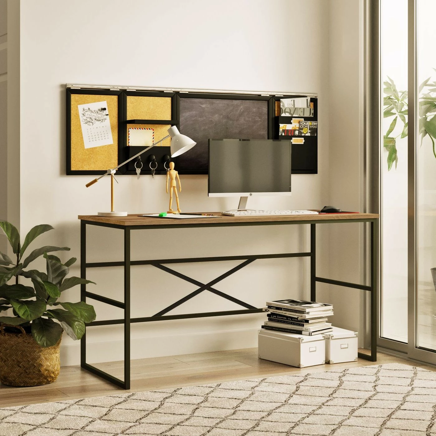 Työpöytä Linento Furniture VG24, Ruskea 2 Työpöytä Linento Furniture VG24, Ruskea - Image 2