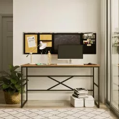 Työpöytä Linento Furniture VG24, Ruskea 8 Työpöytä Linento Furniture VG24, Ruskea -Huonekalut myymälä LIFU956LCS1118 3