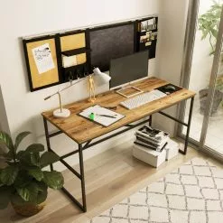 Työpöytä Linento Furniture VG24, Ruskea 9 Työpöytä Linento Furniture VG24, Ruskea -Huonekalut myymälä LIFU956LCS1118 4