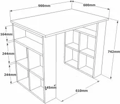Työpöytä Linento Furniture BR1, Ruskea/valkoinen -Huonekalut myymälä LIFU956LCS1130 5