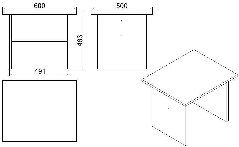 Sohvapöytä Linento Furniture Vario B, Tammi/musta 5 Sohvapöytä Linento Furniture Vario B, Tammi/musta - Image 5