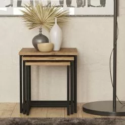 Sarjapöytä Linento Furniture VG7, 3-osainen, Ruskea -Huonekalut myymälä LIFU956LCS1205 4