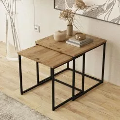 Sarjapöytä Linento Furniture VG8, 2-osainen, Ruskea -Huonekalut myymälä LIFU956LCS1206 3