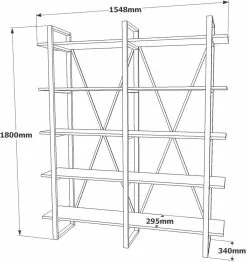 Kirjahylly Linento Furniture MN05, Ruskea -Huonekalut myymälä LIFU956LCS1404 5