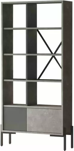 Kirjahylly Linento Furniture BO1, Tummanharmaa