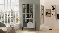 Kirjahylly Linento Furniture BO1, Vaaleanharmaa -Huonekalut myymälä LIFU956LCS1409 5