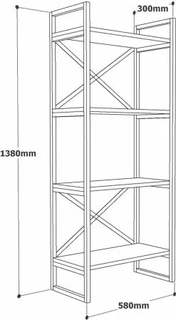 Kirjahylly Linento Furniture VG1, Ruskea -Huonekalut myymälä LIFU956LCS1411 5