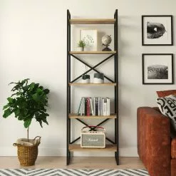 Kirjahylly Linento Furniture VG3, Ruskea/musta -Huonekalut myymälä LIFU956LCS1413 3