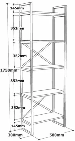 Kirjahylly Linento Furniture VG3, Ruskea/musta -Huonekalut myymälä LIFU956LCS1413 5