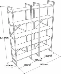 Kirjahylly Linento Furniture VG5, Ruskea -Huonekalut myymälä LIFU956LCS1415 5