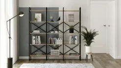 Kirjahylly Linento Furniture VG6, Ruskea/musta -Huonekalut myymälä LIFU956LCS1416 4