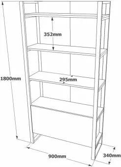 Kirjahylly Linento Furniture ML6, Ruskea -Huonekalut myymälä LIFU956LCS1419 6