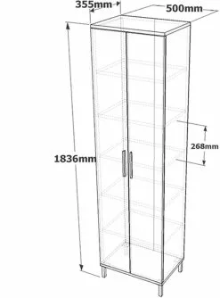 Kaappi Linento Furniture VE4, Ruskea/beige -Huonekalut myymälä LIFU956LCS1515 8