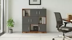 Kaapisto Linento Furniture VO7, Tummanruskea/harmaa -Huonekalut myymälä LIFU956LCS1517 14