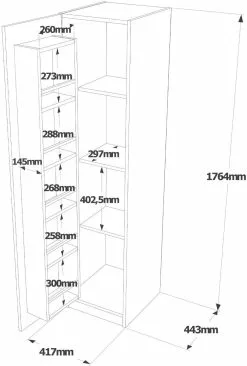Kaappi Linento Furniture VA1, Valkoinen -Huonekalut myymälä LIFU956LCS1553 5
