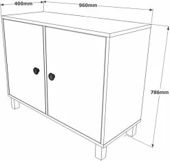 Sivukaappi Linento Furniture VL35, Eri Värejä -Huonekalut myymälä LIFU956LCS1556 6