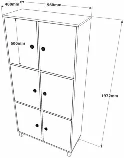Kaappi Linento Furniture VL61, Eri Värejä -Huonekalut myymälä LIFU956LCS1570 6