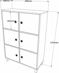 Kaappi Linento Furniture VL48, Musta -Huonekalut myymälä LIFU956LCS1573 6