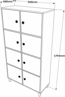 Kaappi Linento Furniture VL59, Musta -Huonekalut myymälä LIFU956LCS1578 6
