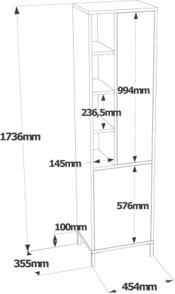Kaappi Linento Furniture VI2, Eri Värejä -Huonekalut myymälä LIFU956LCS1580 5