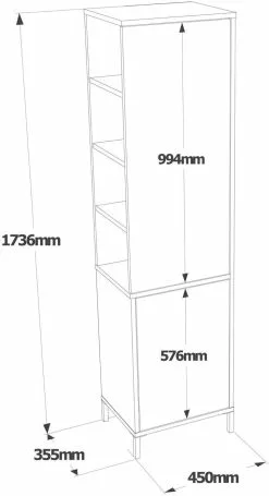 Kaappi Linento Furniture VI1, Eri Värejä -Huonekalut myymälä LIFU956LCS1581 5